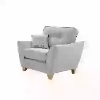 Wooden Legged Fabric Arm Chair